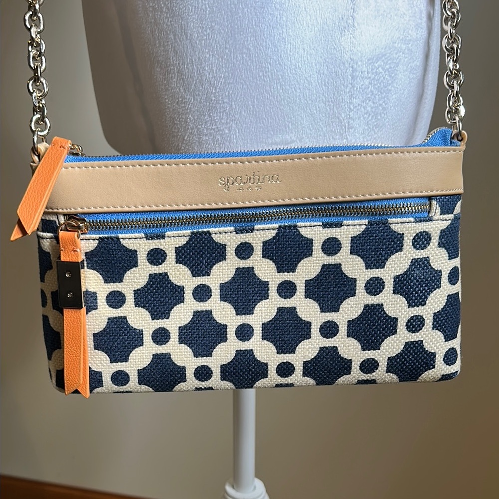 Spartina 449 Blue and Cream Crossbody Bag with Elegant Design